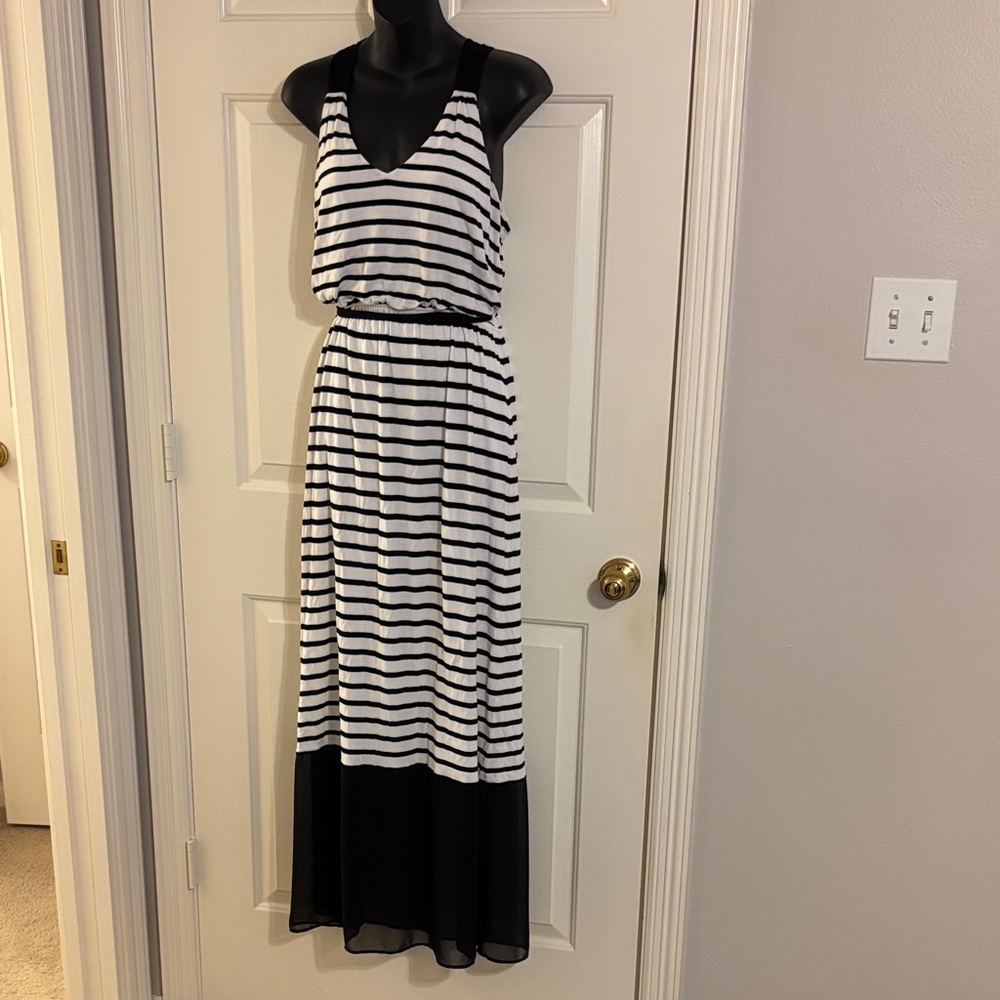 Express Striped Blouson Maxi Dress Size Small - Picture 2 of 8